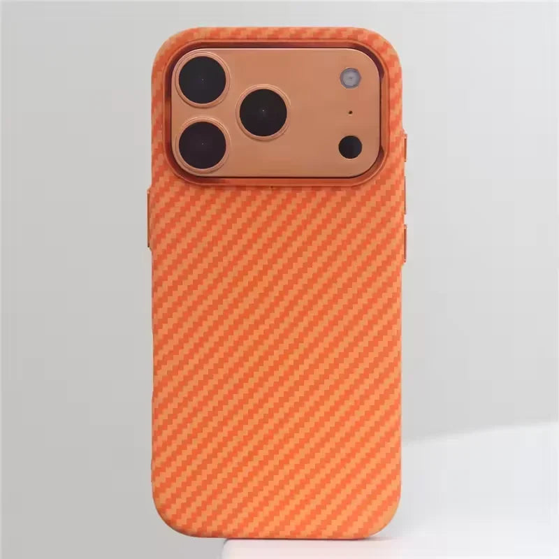 High Quality Carbon Fiber Texture for Magsafe Case For IPhone 17Pro Max 17 Pro Hard Alloy Lens Protection PC Shockproof Cover